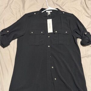 Calvin Klein Black Collared Shirt
